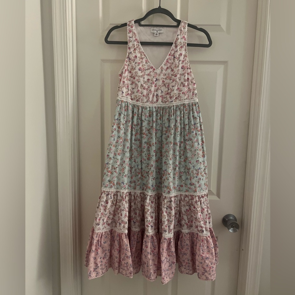 LoveShackFancy x Target Camille Floral Print midi dress. Tiered.Size XS. EUC! - Picture 1 of 9